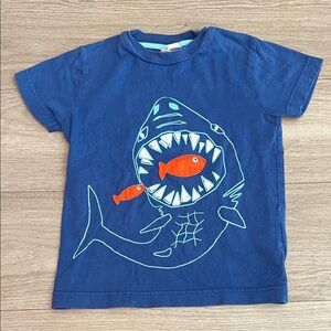 Boden Blue Shark and Fish Kids Graphic T-Shirt